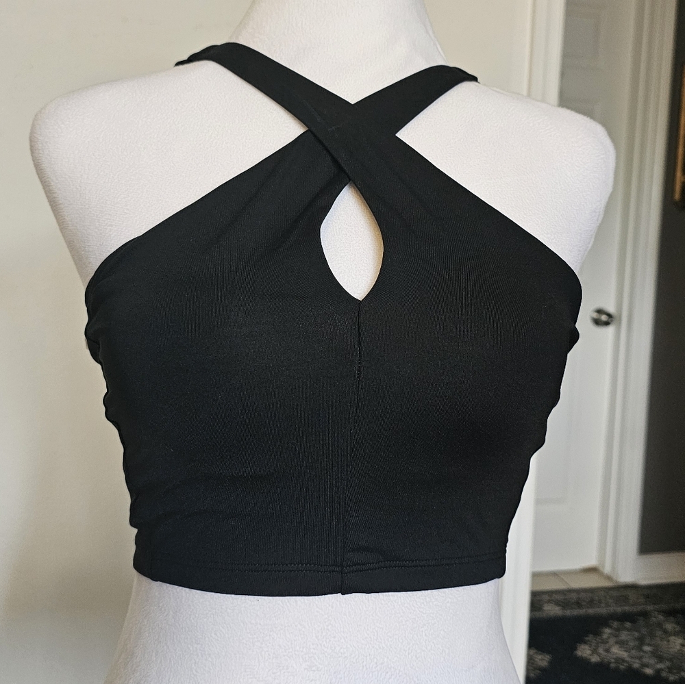 Athleta Black Crisscross Halter Top Size XS - Picture 3 of 9